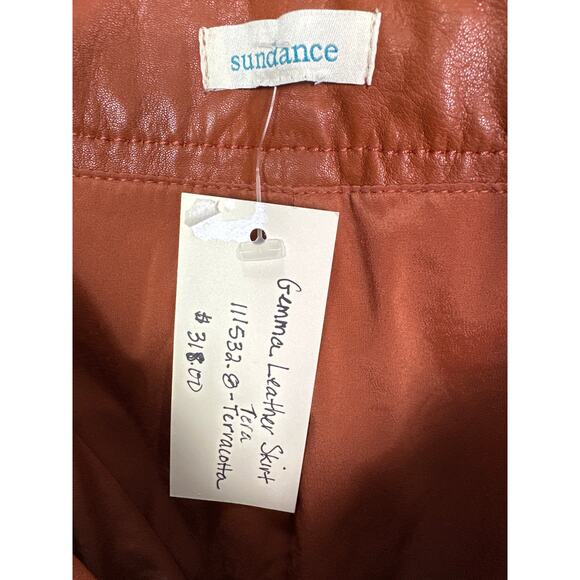 Sundance NWT Women’s Terracotta Gemma Genuine Leather Skirt size 8 - Picture 5 of 6